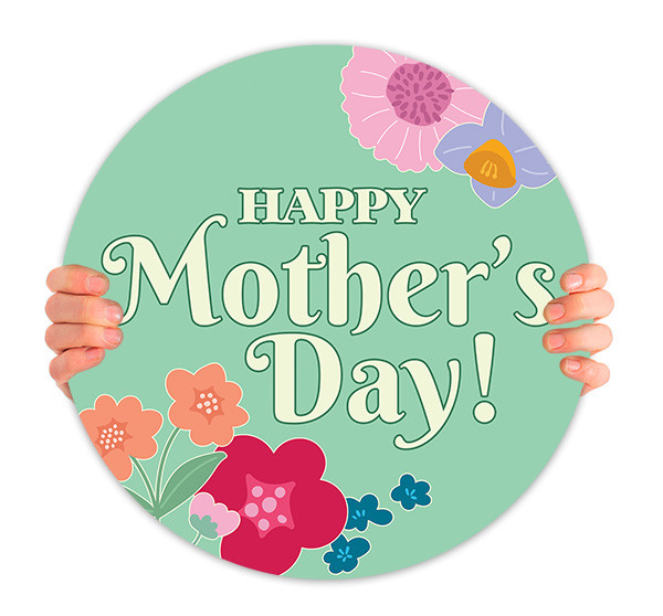 Happy Mother's Day - Circle Handheld Sign - MD147 - ChurchBanners.com