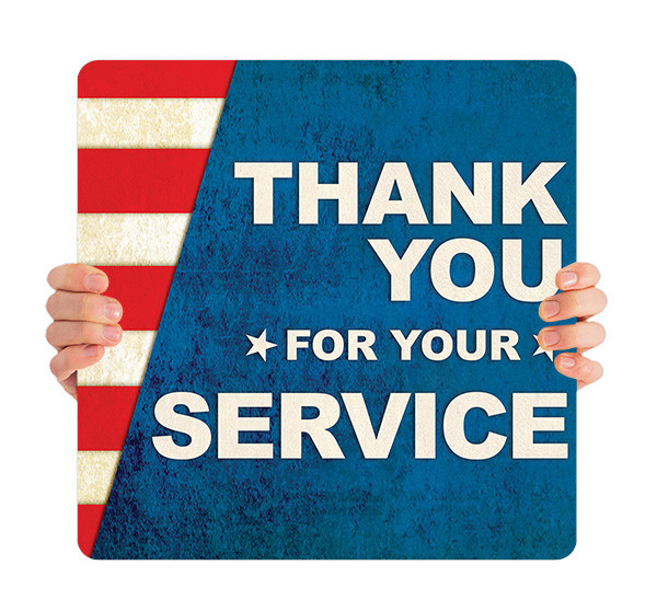 Thank You For Your Service - Square Handheld - PTHH011 - ChurchBanners.com