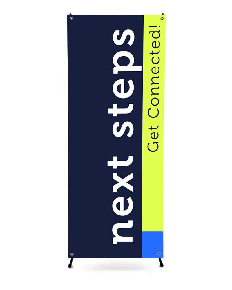 Next Steps - X Stand Banner - Style 1 - ChurchBanners.com