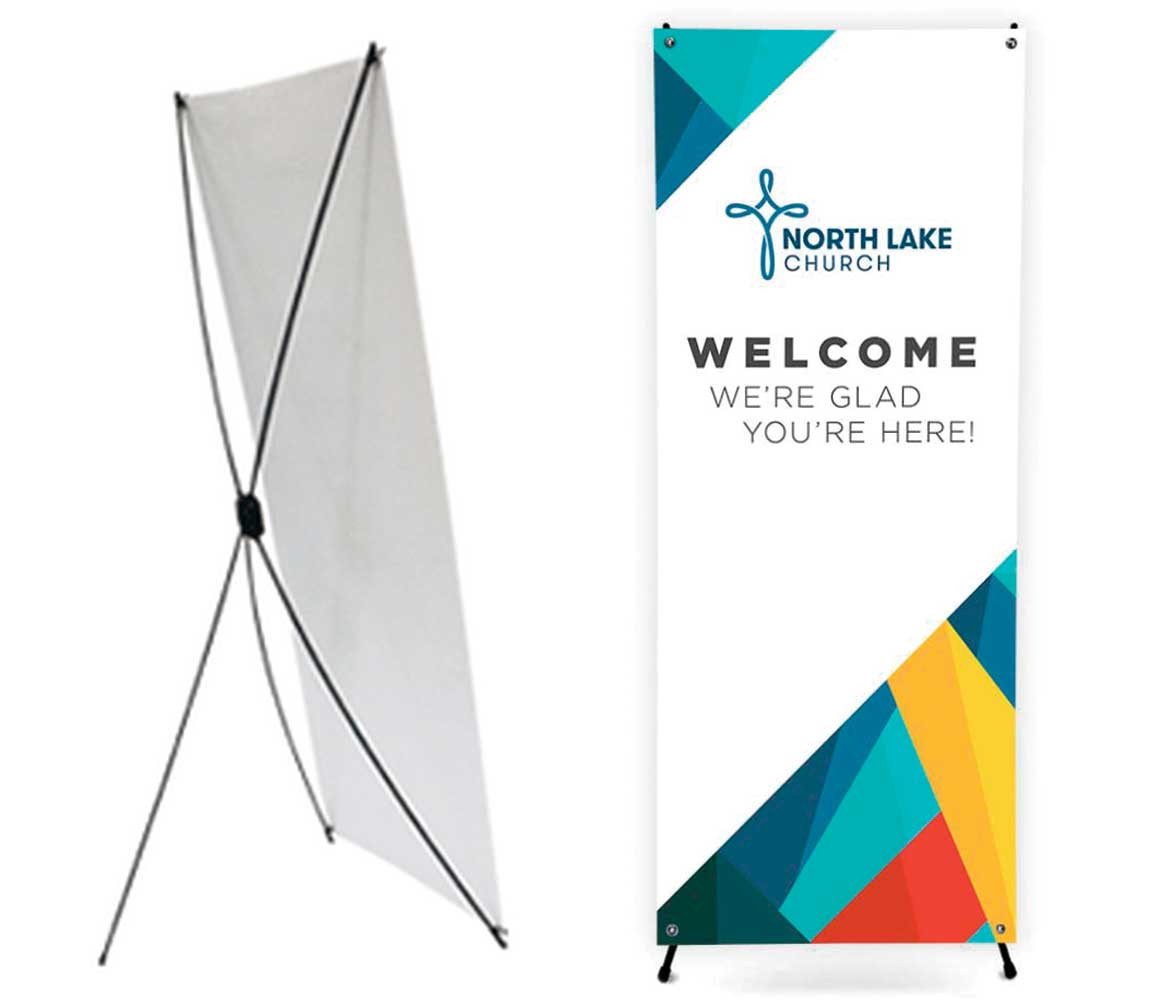 Welcome - X Stand Banner - Style 4 - ChurchBanners.com