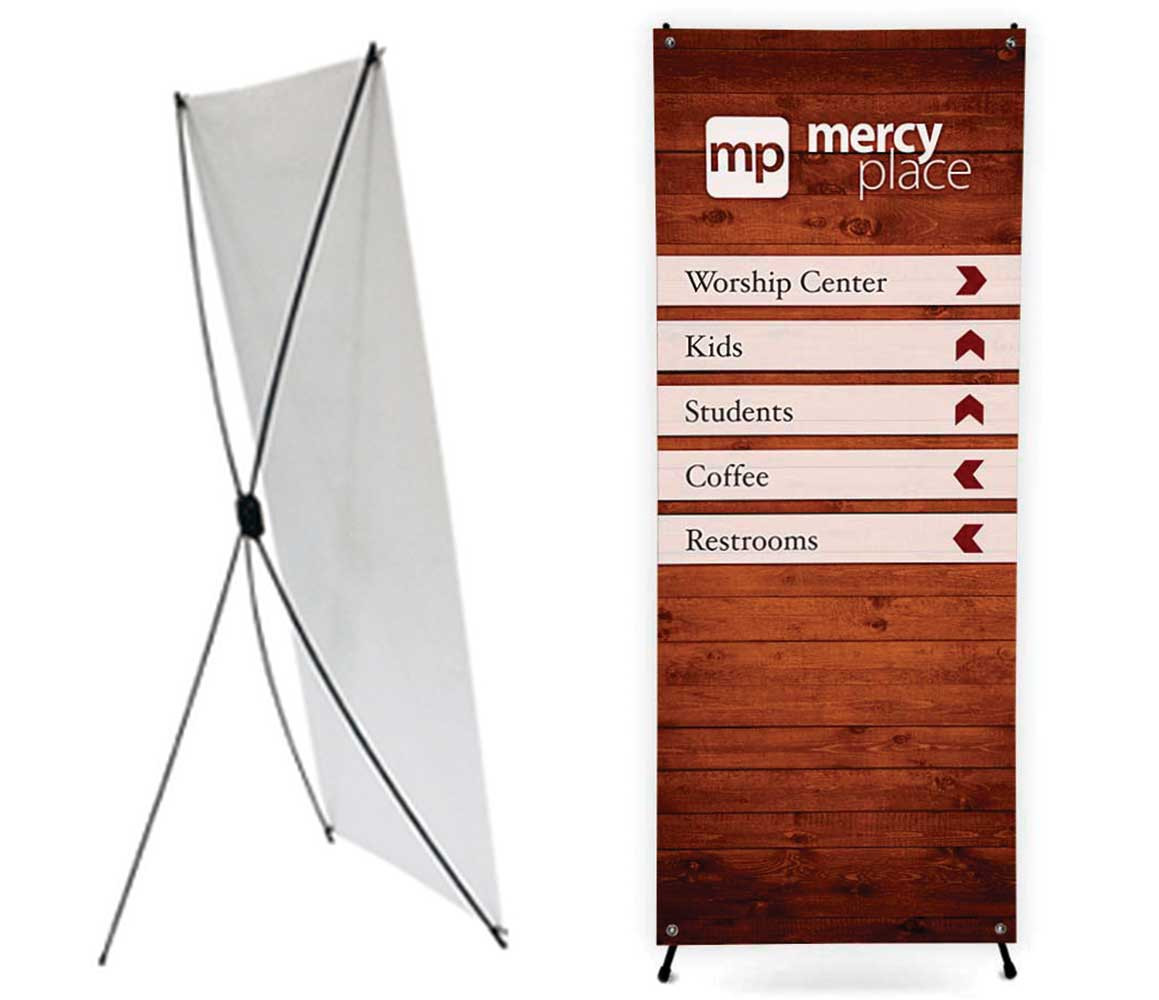 最大】 Banner　2400×1600ｍm 　P502 Directional - X Stand Banner - Style 7 - ChurchBanners.com