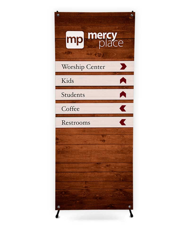 Directional - X Stand Banner - Style 7 - ChurchBanners.com