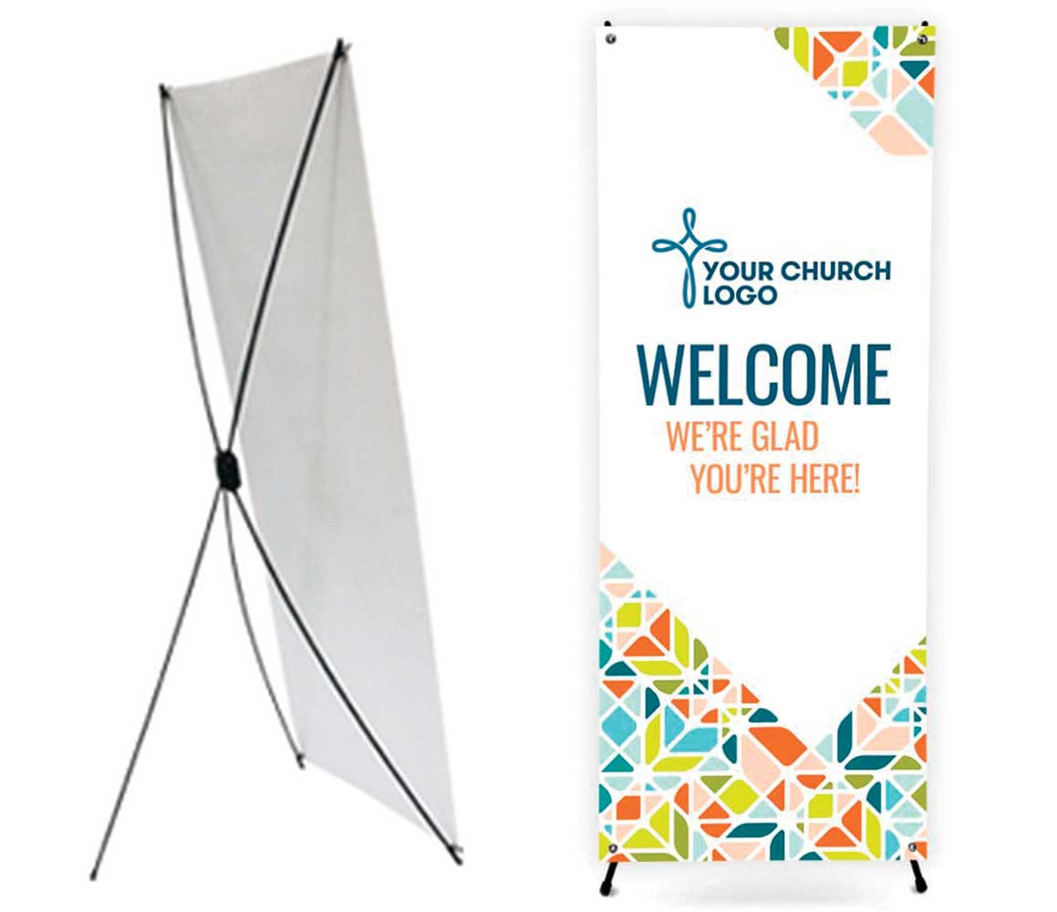 House Logo Stand ロゴスタンド Welcome - X Stand Banner - Style 16 - ChurchBanners.com