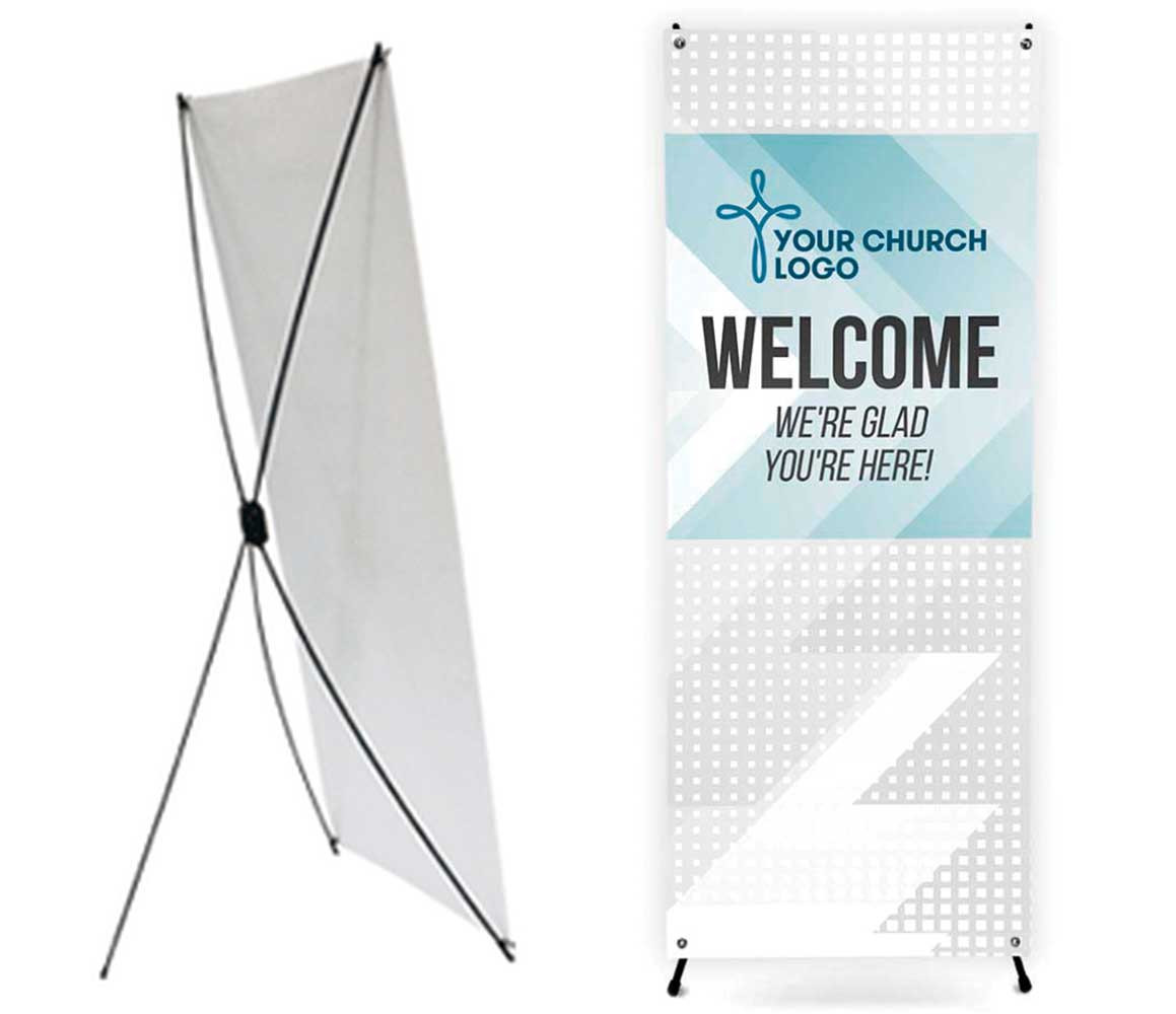 Welcome - X Stand Banner - Style 17 - ChurchBanners.com