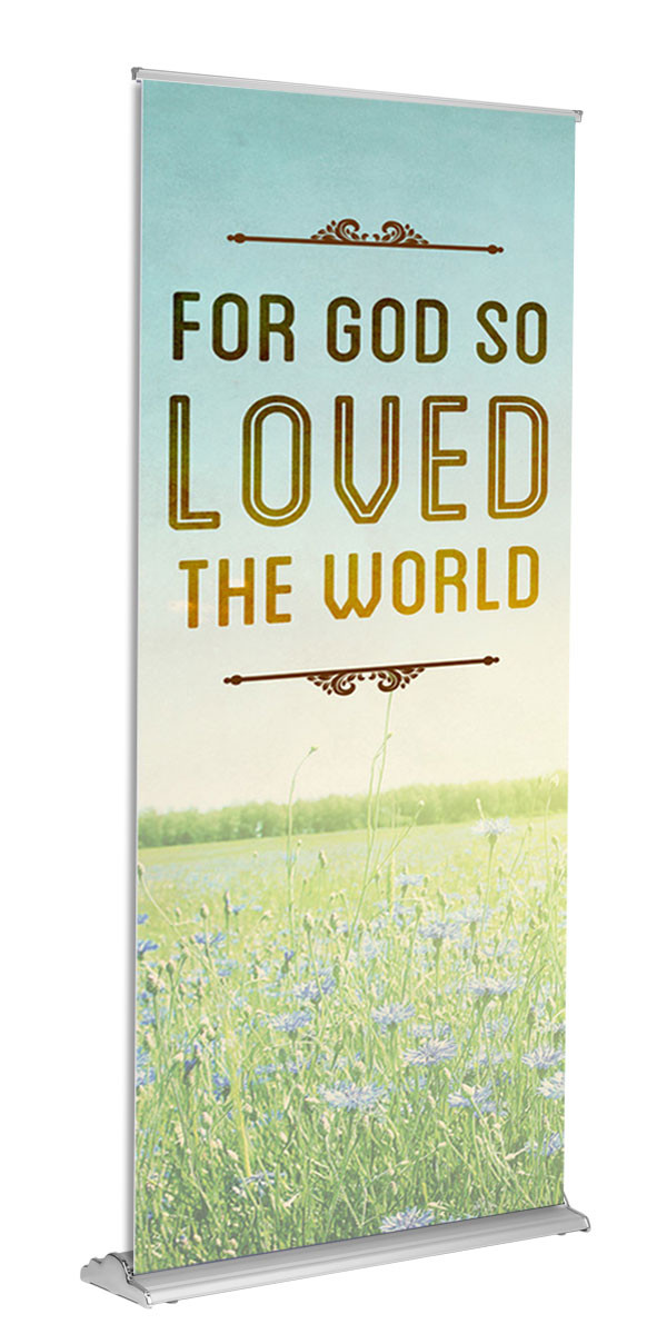 BS007 Luxury Rollup - Church Banner Stands Indoor | ChurchBanners.com