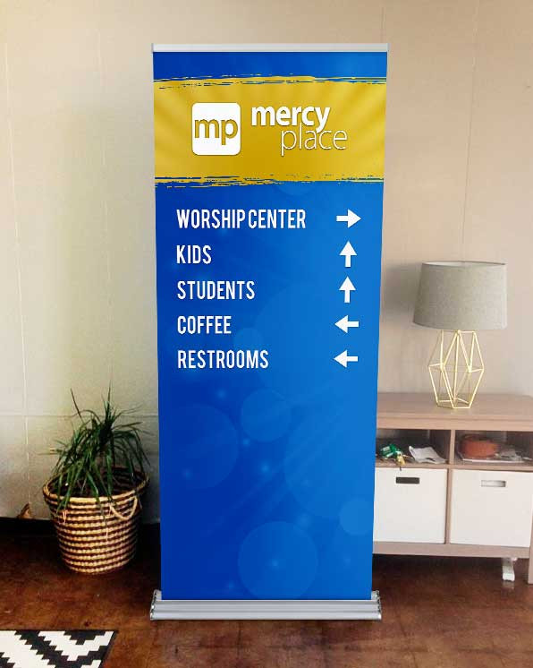 BS007 Luxury Rollup - Church Banner Stands Indoor | ChurchBanners.com