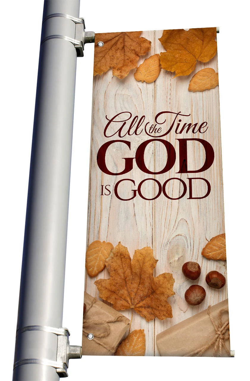 God is Good - Fall Light Pole Banner - HB212 - ChurchBanners.com