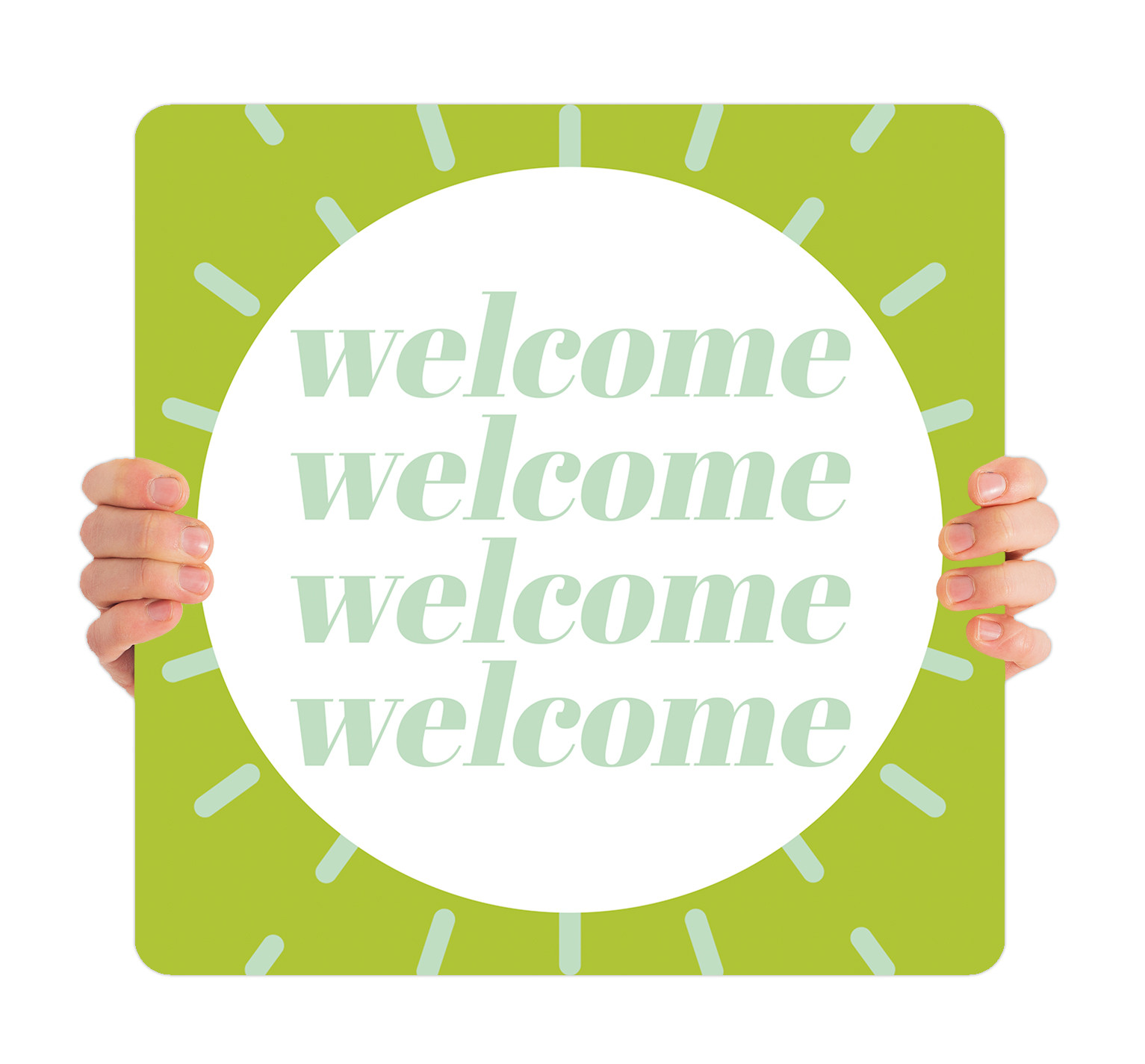Welcome - Handheld Sign - HHR037 - ChurchBanners.com