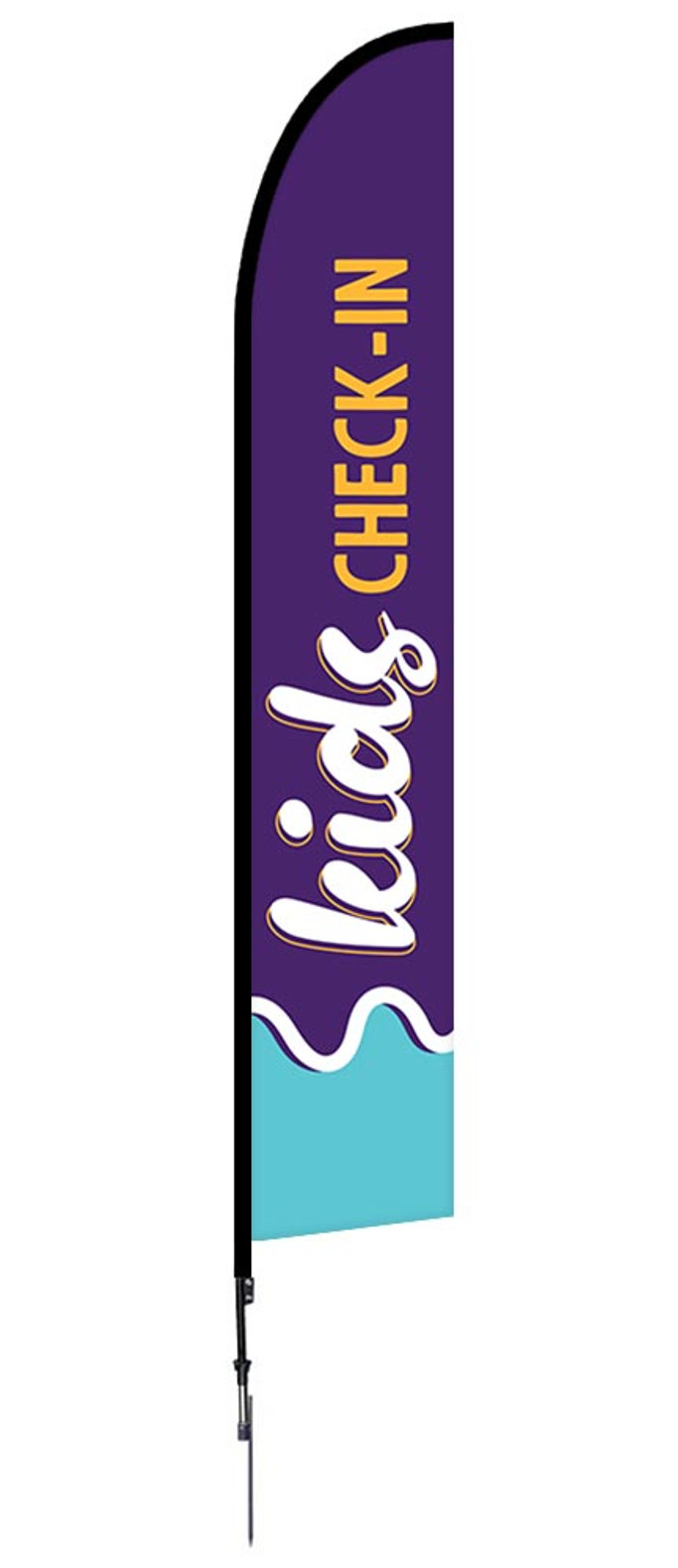 Check-in - Feather Banner - Kids Purple Blue Cutout 
