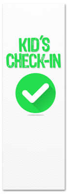 Kid's check-in banner for Children's ministries