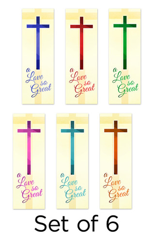 Set of 6 A Love So Great Church Banners