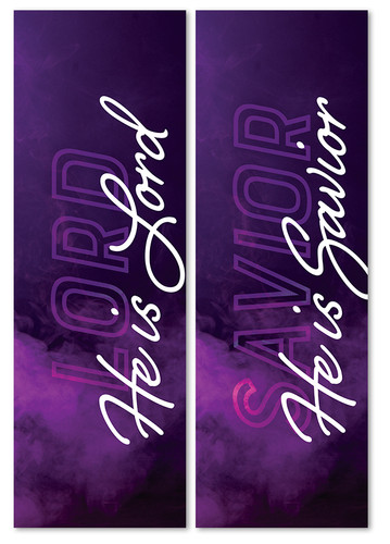 Set of 2 Purple Modern Clouds Lent Banners
