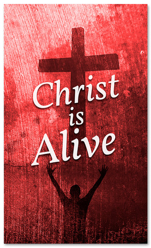 Red Easter Banner - Christ is Alive