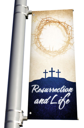 Easter double-sided light pole banner