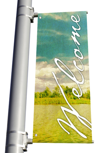 Welcome - Light Pole Banner - Vintage Lake