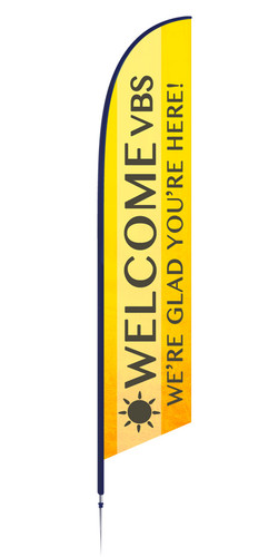 Welcome - Feather Banner - VBS Summer Camp Woods