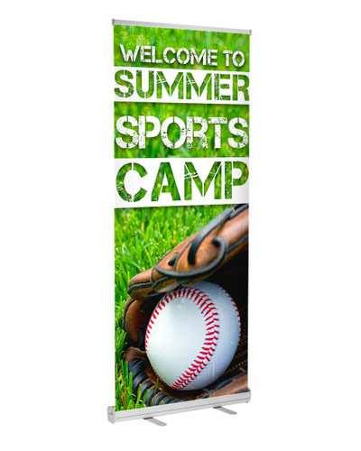 Welcome to Christian baseball camp - banner with retractable stand