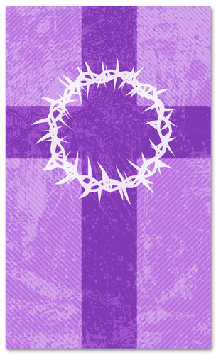 3x5 Purple Striped pattern Church banner - Crown of Thorns