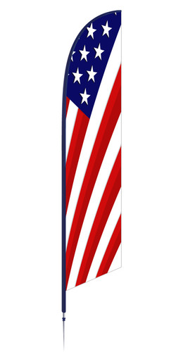 patriotic feather banner - red, white & blue
