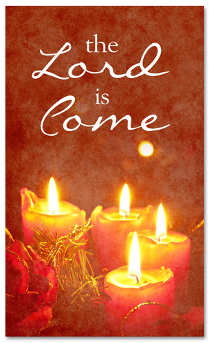 4x6 Red candle Christmas banner - Lord come