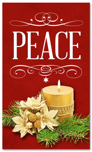 4x6 Christmas season banner that says Peace