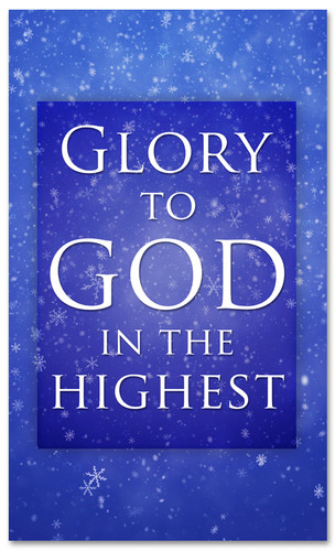 Purple 3x5 church Christmas banner - Glory to God in the Highest