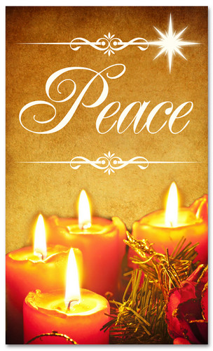 Christmas banner for churches - Peace 3x5 gold