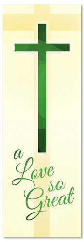 Love So Great - Christian Easter banner in green