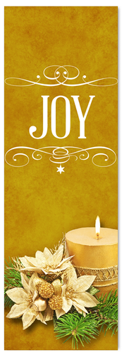 Church Christmas Banner - joy gold