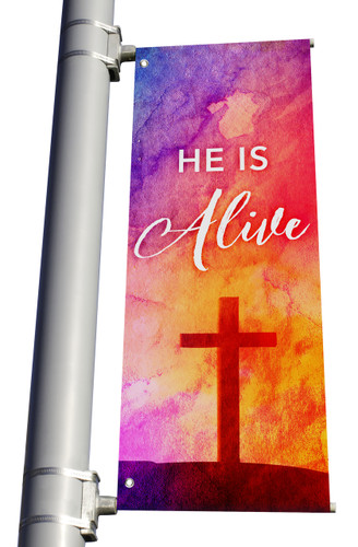 He is Alive - Light Pole Banner - E295