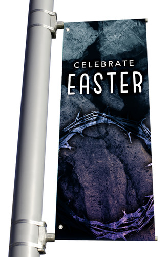 Celebrate Easter - Light Pole Banner - Easter Rocks