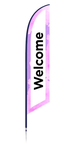Welcome - Feather Flag - Watercolor Border