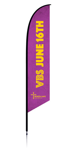 Date - Feather Banner - VBS Purple