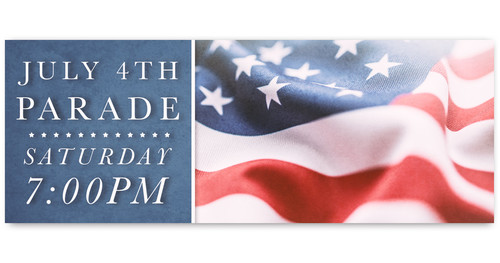 Outdoor Vinyl Banner - Patriotic Flag Parade