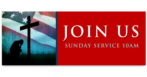 Outdoor Vinyl Banner - Patriotic Honor Join Us Red