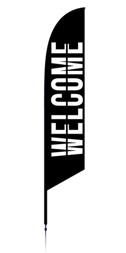 Welcome - Feather Flag - Black Break