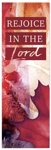 Rejoice in the Lord red watercolor leaves