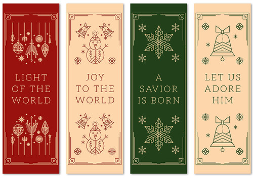 set of 4 fabric Christmas banners