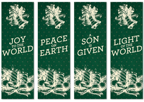 set of 4 fabric Christmas banners