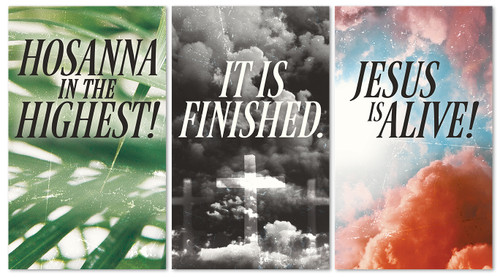 set of 3 xw easter banners