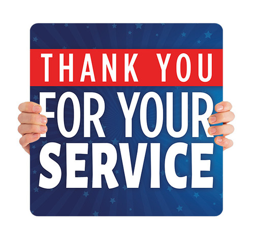 Thank You For Your Service - Circle Handheld Sign - PTHH009