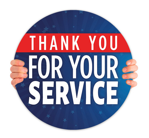 Thank You For Your Service - Circle Handheld Sign - PTHH013