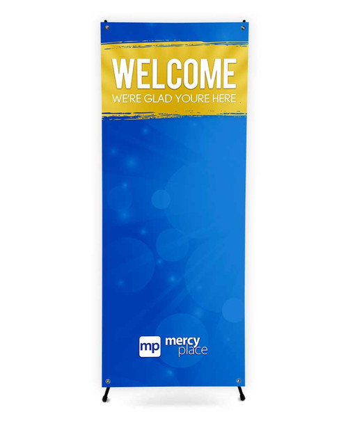 x-stand with banner 31.5x79