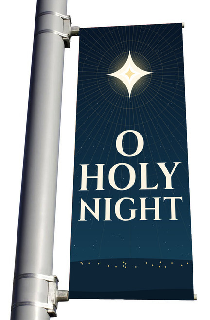O Holy Night Christmas Light Pole Banner