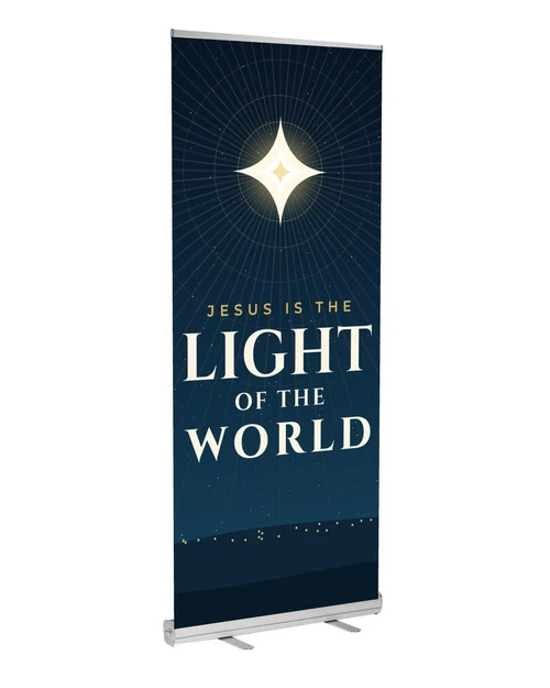 Light of the World Christmas D2 Retractable Banner