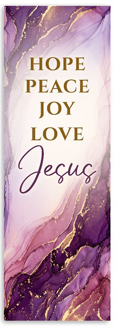 Hope Peace Joy Love - Vertical layout (18x60, 2x6, 3x8, 4x10, 4x12 options)