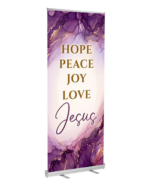 Hope Peace Joy Love Advent D2 Retractable Banner