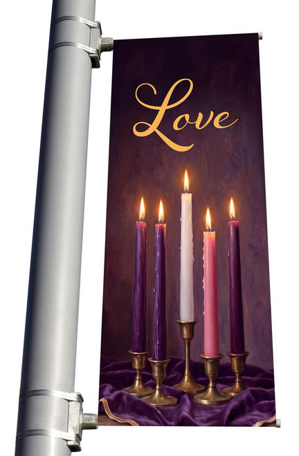 Love Advent Light Pole Banner