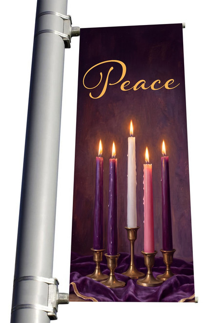 Peace Advent Light Pole Banner