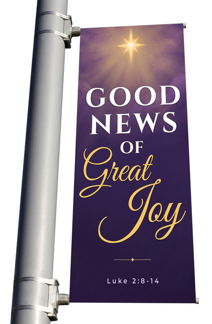 Good News Advent Light Pole Banner
